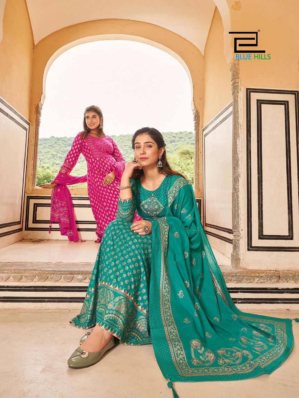  Manika mage hithe 10 Fancy Printed Festive Wear Rayon Long Anarkali Kurti Collection
